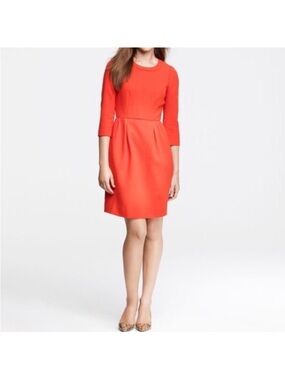 J. Crew Coral-Red Fit & Flare Mini Dress